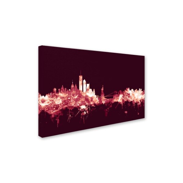 Michael Tompsett 'New York Skyline Maroon' Canvas Art,30x47